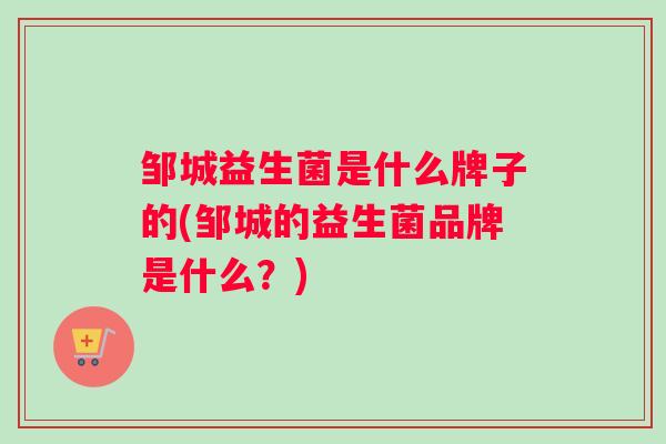 邹城益生菌是什么牌子的(邹城的益生菌品牌是什么？)