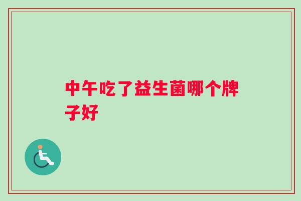 中午吃了益生菌哪个牌子好