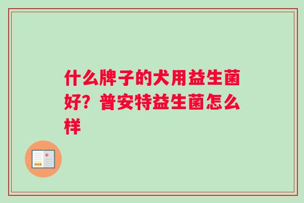 什么牌子的犬用益生菌好？普安特益生菌怎么样
