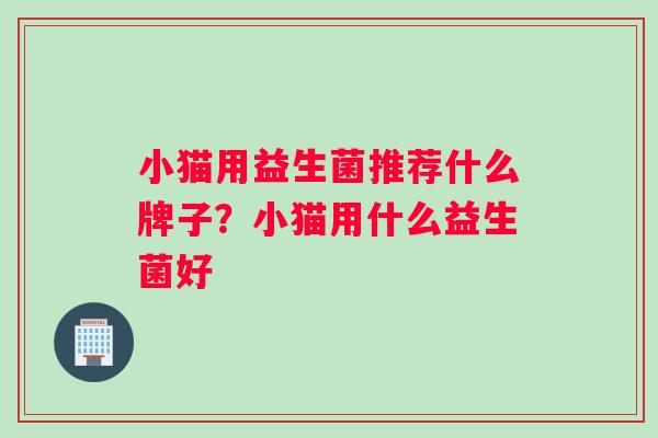 小猫用益生菌推荐什么牌子？小猫用什么益生菌好