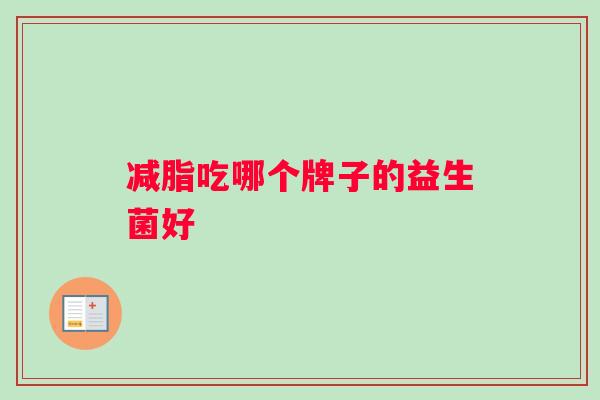 减脂吃哪个牌子的益生菌好