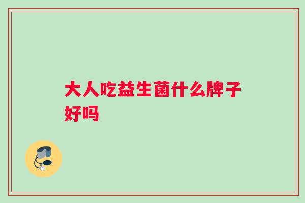 大人吃益生菌什么牌子好吗