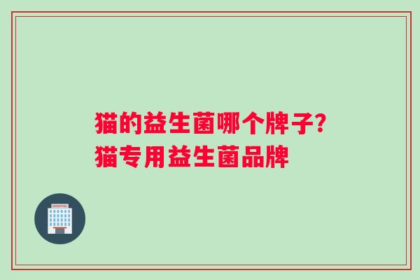 猫的益生菌哪个牌子？猫专用益生菌品牌