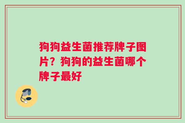狗狗益生菌推荐牌子图片？狗狗的益生菌哪个牌子最好