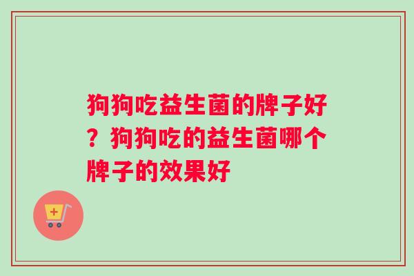 狗狗吃益生菌的牌子好?狗狗吃的益生菌哪个牌子的效果好 狗狗吃益生菌的牌子好?狗狗吃的益生菌哪个牌子的效果好