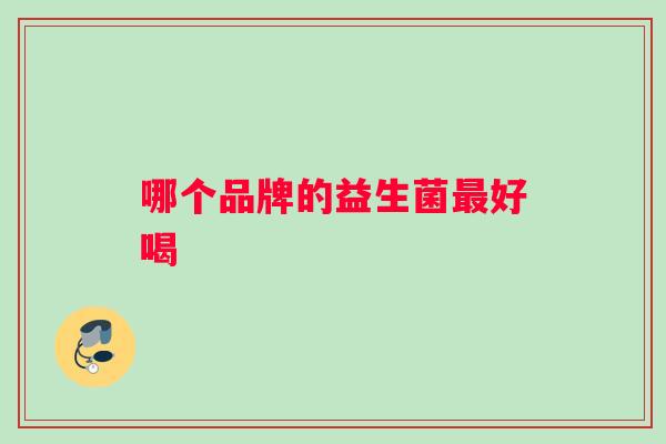 哪个品牌的益生菌好喝