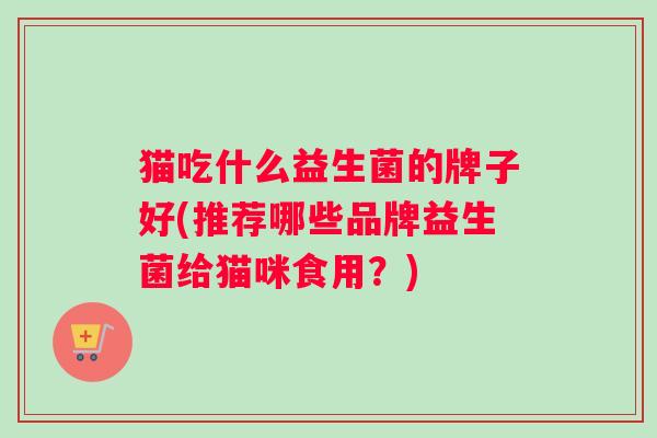 猫吃什么益生菌的牌子好(推荐哪些品牌益生菌给猫咪食用？)