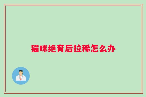 猫咪绝育后拉稀怎么办