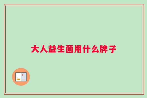 大人益生菌用什么牌子