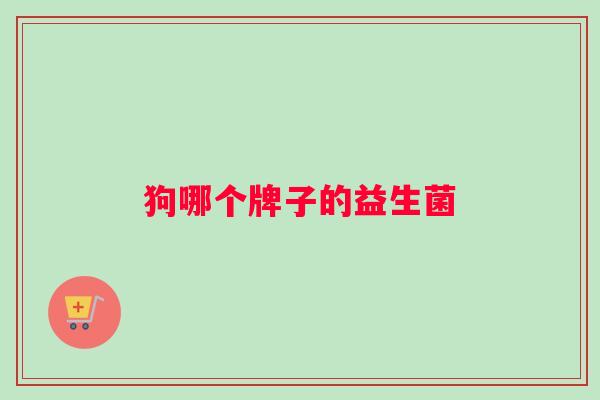 狗哪个牌子的益生菌