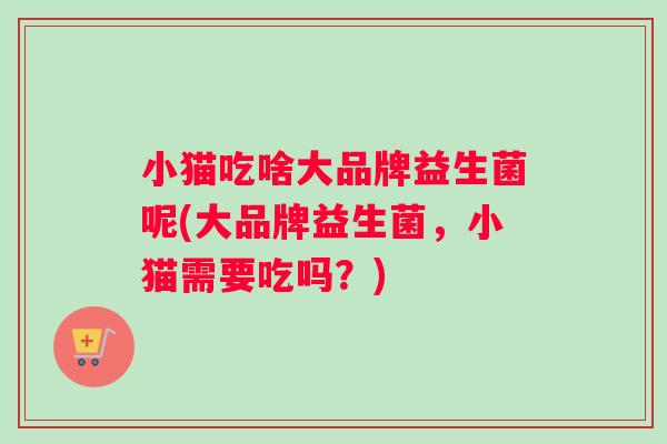 小猫吃啥大品牌益生菌呢(大品牌益生菌，小猫需要吃吗？)