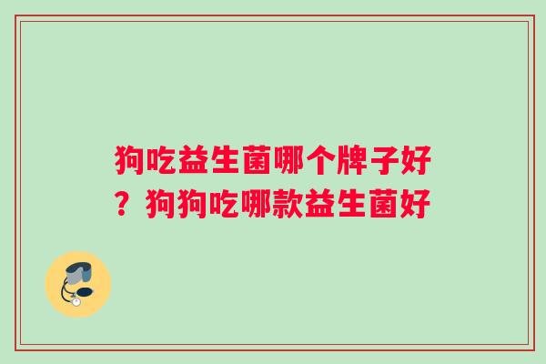 狗吃益生菌哪个牌子好？狗狗吃哪款益生菌好
