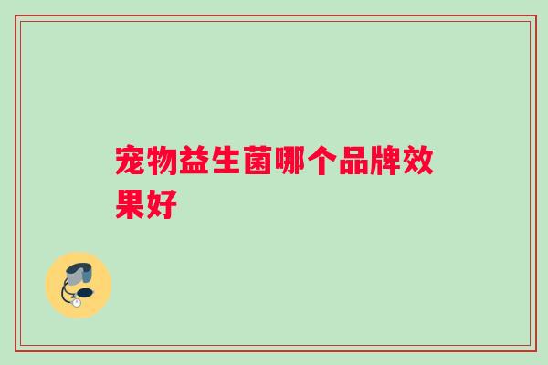 宠物益生菌哪个品牌效果好