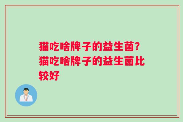 猫吃啥牌子的益生菌？猫吃啥牌子的益生菌比较好