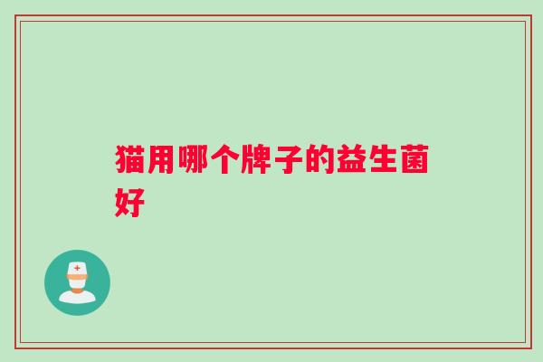 猫用哪个牌子的益生菌好