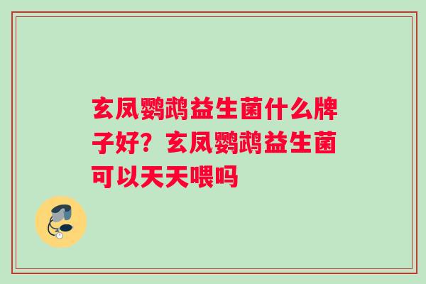 玄凤鹦鹉益生菌什么牌子好？玄凤鹦鹉益生菌可以天天喂吗