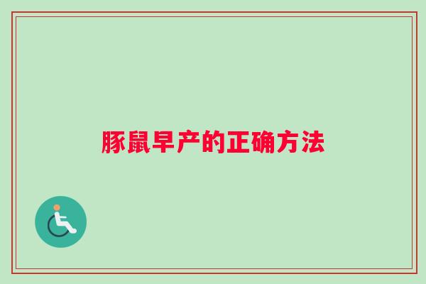 豚鼠早产的正确方法
