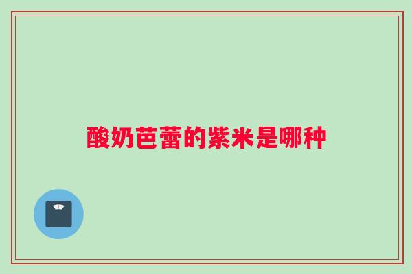酸奶芭蕾的紫米是哪种