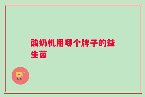 酸奶机用哪个牌子的益生菌