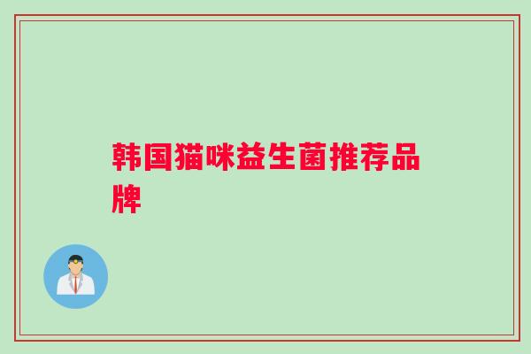 韩国猫咪益生菌推荐品牌