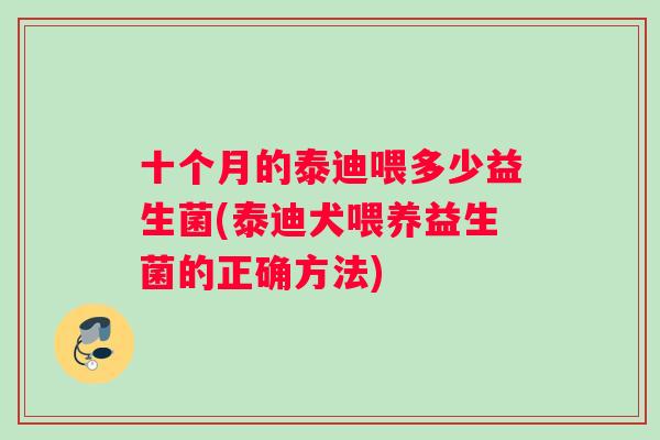 十个月的泰迪喂多少益生菌(泰迪犬喂养益生菌的正确方法)