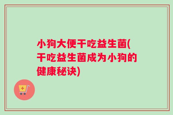 小狗大便干吃益生菌(干吃益生菌成为小狗的健康秘诀)