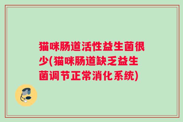 猫咪肠道活性益生菌很少(猫咪肠道缺乏益生菌调节正常消化系统)