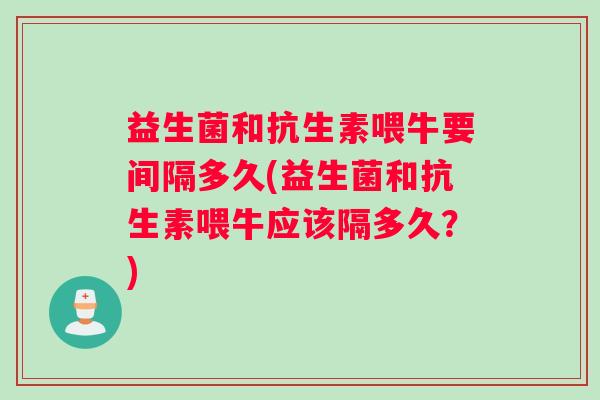 益生菌和抗生素喂牛要间隔多久(益生菌和抗生素喂牛应该隔多久？)