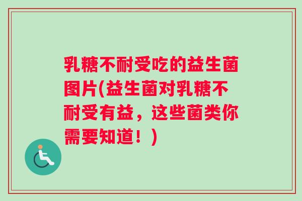 乳糖不耐受吃的益生菌图片(益生菌对乳糖不耐受有益，这些菌类你需要知道！)