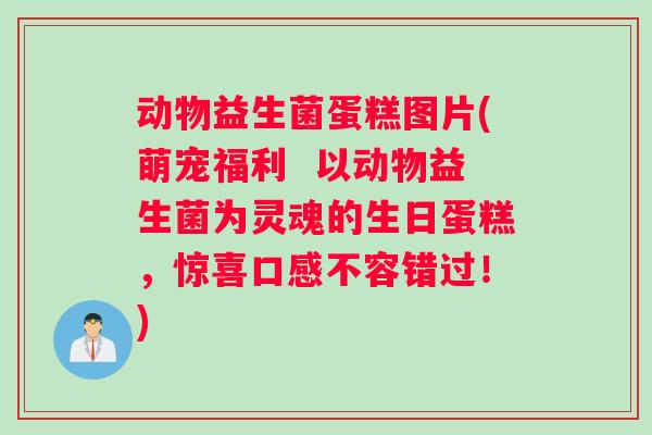 动物益生菌蛋糕图片(萌宠福利  以动物益生菌为灵魂的生日蛋糕，惊喜口感不容错过！)