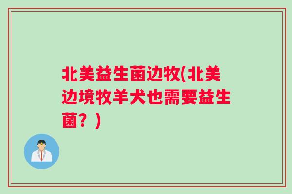 北美益生菌边牧(北美边境牧羊犬也需要益生菌?) 北美益生菌边牧(北美边境牧羊犬也需要益生菌?)
