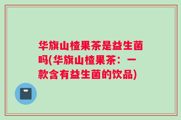 华旗山楂果茶是益生菌吗(华旗山楂果茶：一款含有益生菌的饮品)