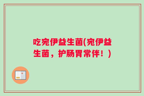 吃宛伊益生菌(宛伊益生菌，护肠胃常伴！)