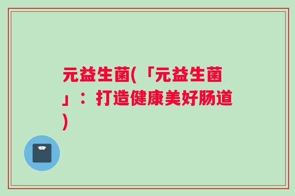 元益生菌(「元益生菌」：打造健康美好肠道)