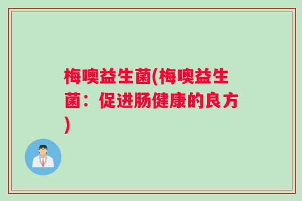 梅噢益生菌(梅噢益生菌：促进肠健康的良方)