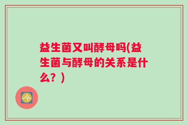 益生菌又叫酵母吗(益生菌与酵母的关系是什么？)