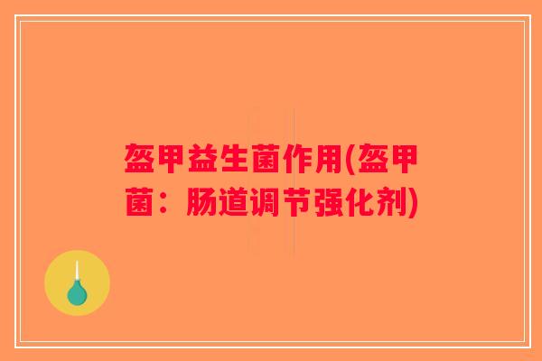 盔甲益生菌作用(盔甲菌：肠道调节强化剂)