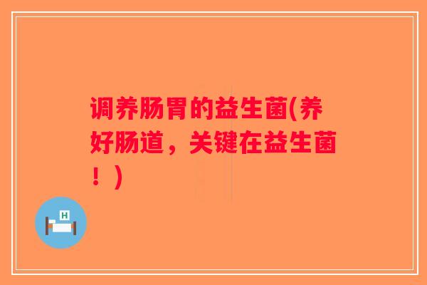 调养肠胃的益生菌(养好肠道，关键在益生菌！)