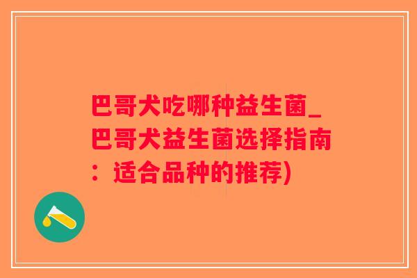 巴哥犬吃哪种益生菌_巴哥犬益生菌选择指南：适合品种的推荐)