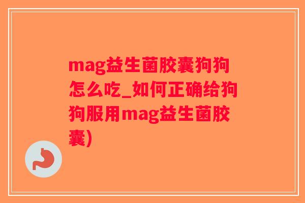 mag益生菌胶囊狗狗怎么吃_如何正确给狗狗服用mag益生菌胶囊)