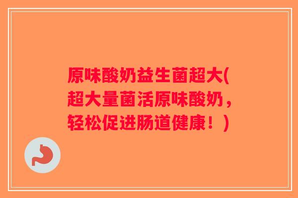 原味酸奶益生菌超大(超大量菌活原味酸奶，轻松促进肠道健康！)