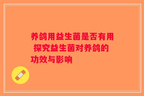 养鸽用益生菌是否有用 探究益生菌对养鸽的功效与影响