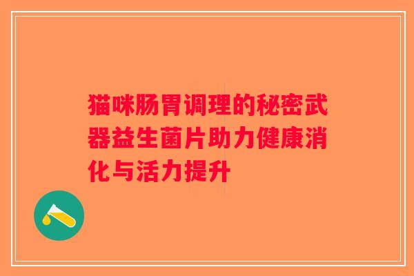 猫咪肠胃调理的秘密武器益生菌片助力健康消化与活力提升 猫咪肠胃调理的秘密武器益生菌片助力健康消化与活力提升