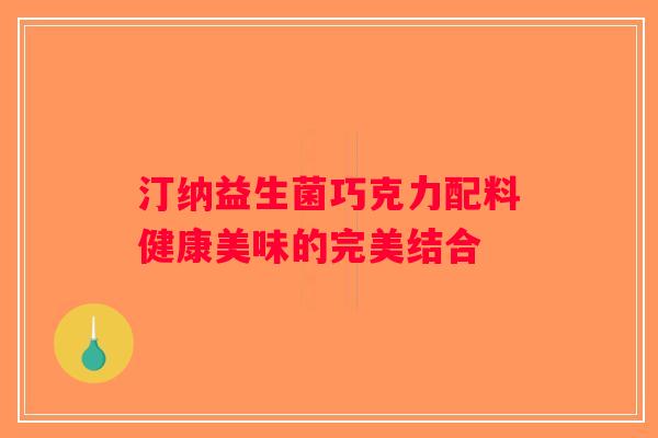 汀纳益生菌巧克力配料健康美味的完美结合 汀纳益生菌巧克力配料健康美味的完美结合