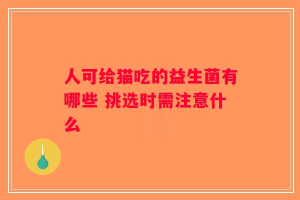 人可给猫吃的益生菌有哪些 挑选时需注意什么 人可给猫吃的益生菌有哪些 挑选时需注意什么