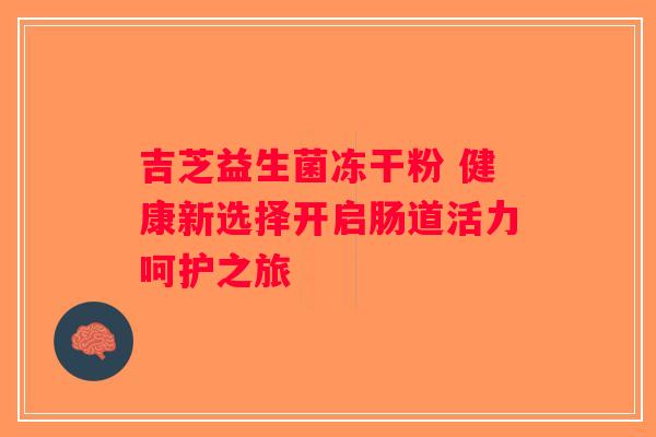 吉芝益生菌冻干粉 健康新选择开启肠道活力呵护之旅