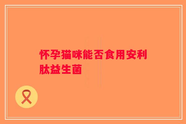 怀孕猫咪能否食用安利肽益生菌