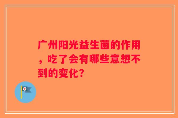 广州阳光益生菌的作用，吃了会有哪些意想不到的变化？