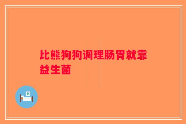 比熊狗狗调理肠胃就靠益生菌