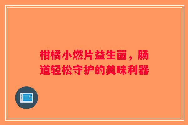 柑橘小燃片益生菌，肠道轻松守护的美味利器